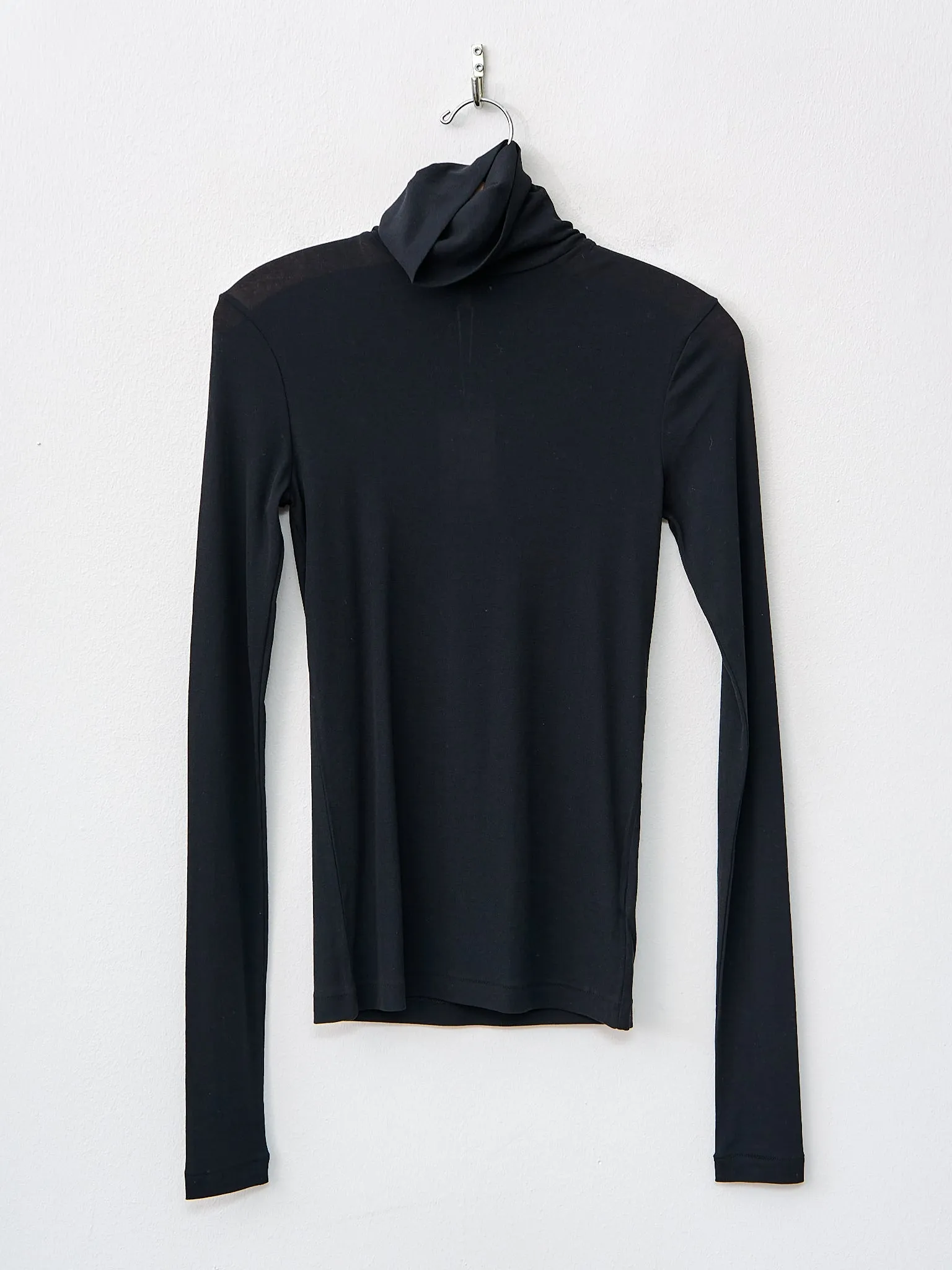 Twisted Cotton Turtleneck - Black