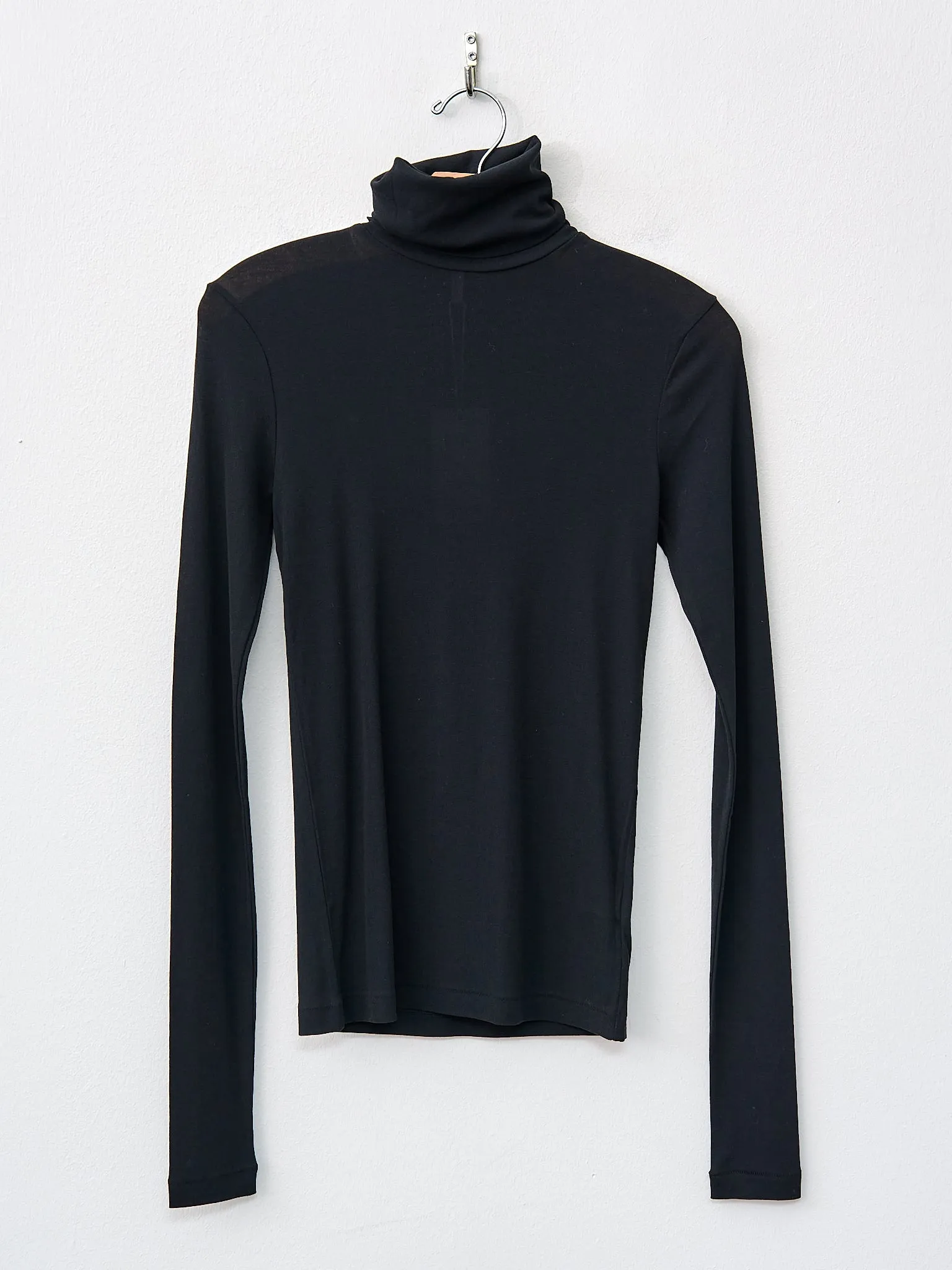 Twisted Cotton Turtleneck - Black