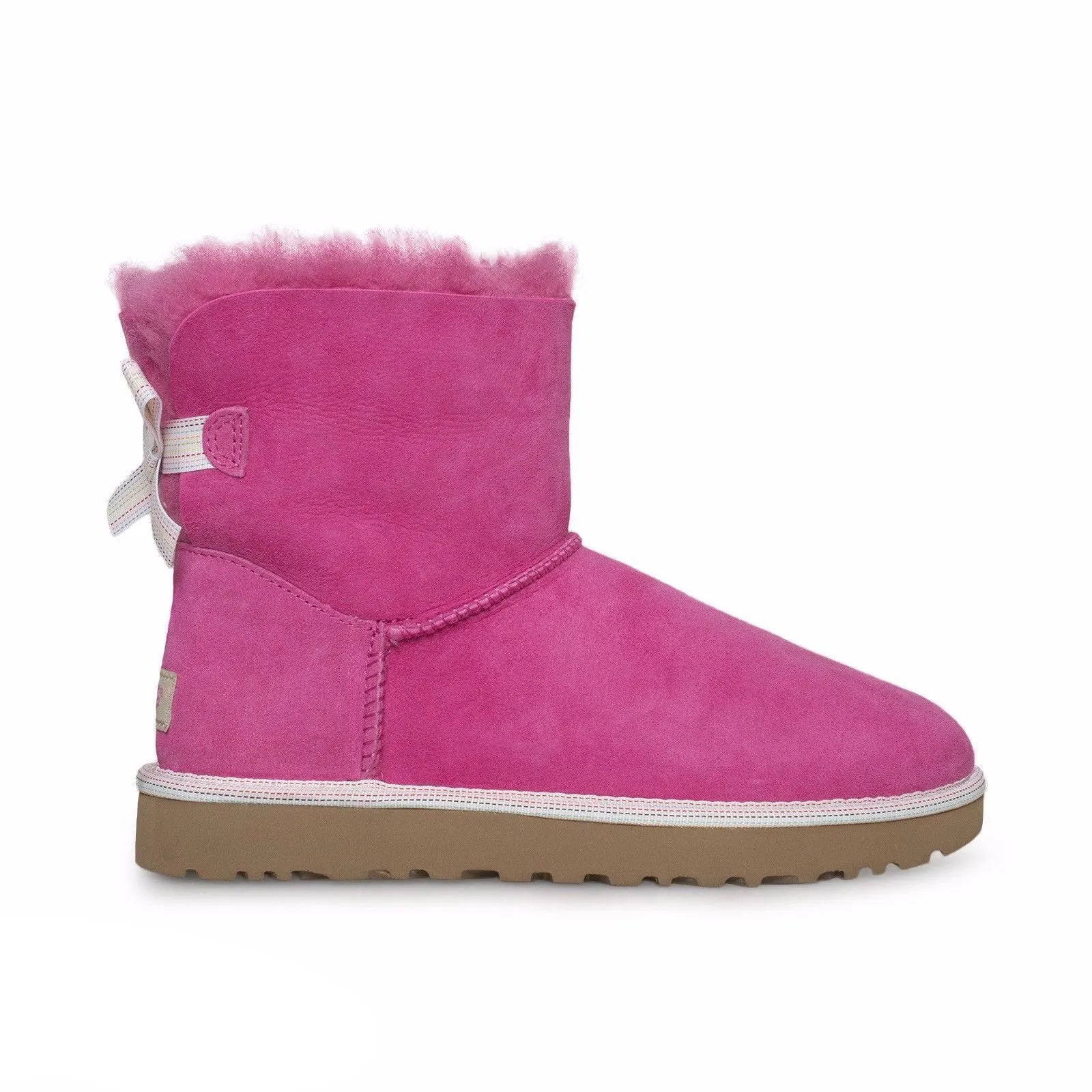 UGG Mini Bailey Bow Weave Pink Azalea Boots