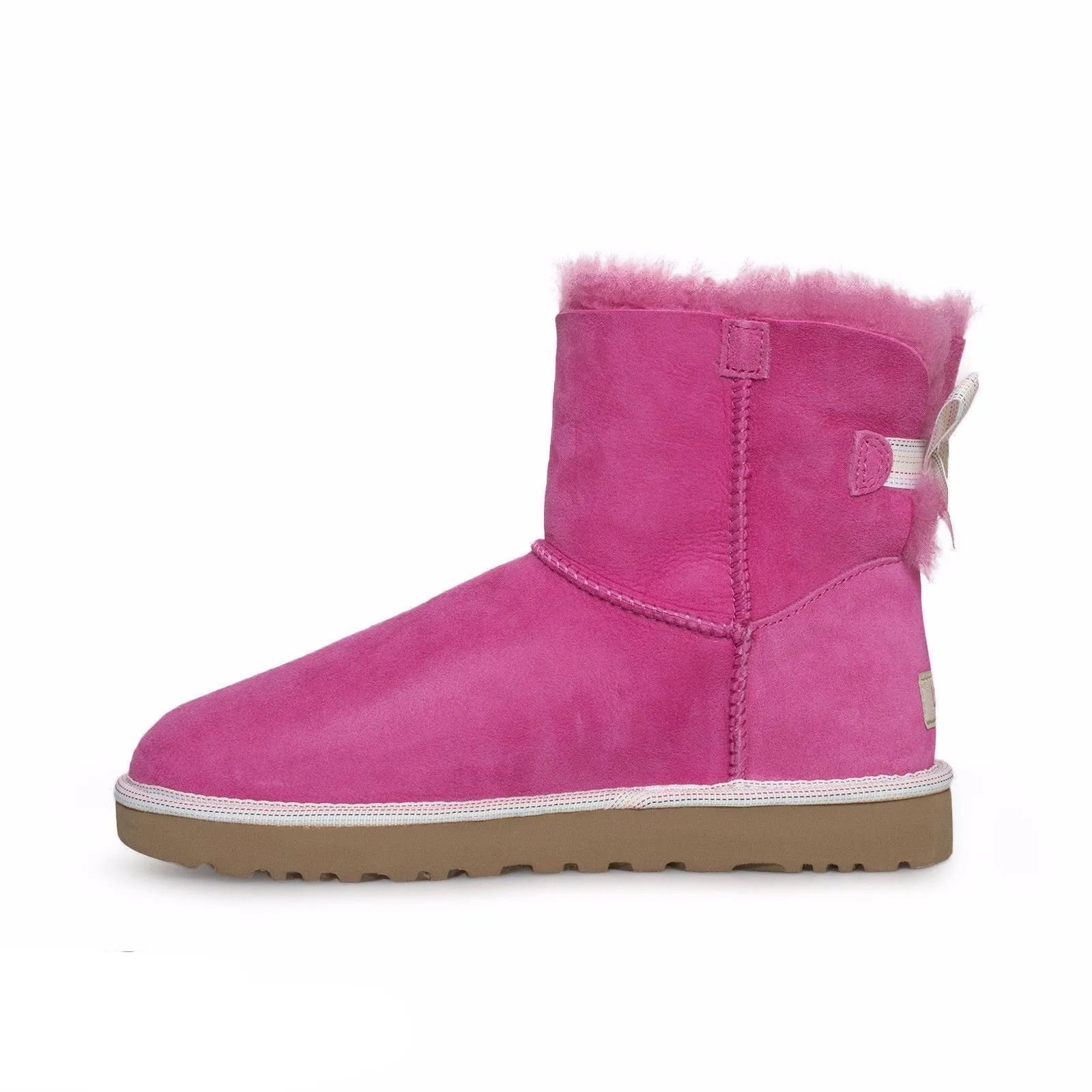 UGG Mini Bailey Bow Weave Pink Azalea Boots