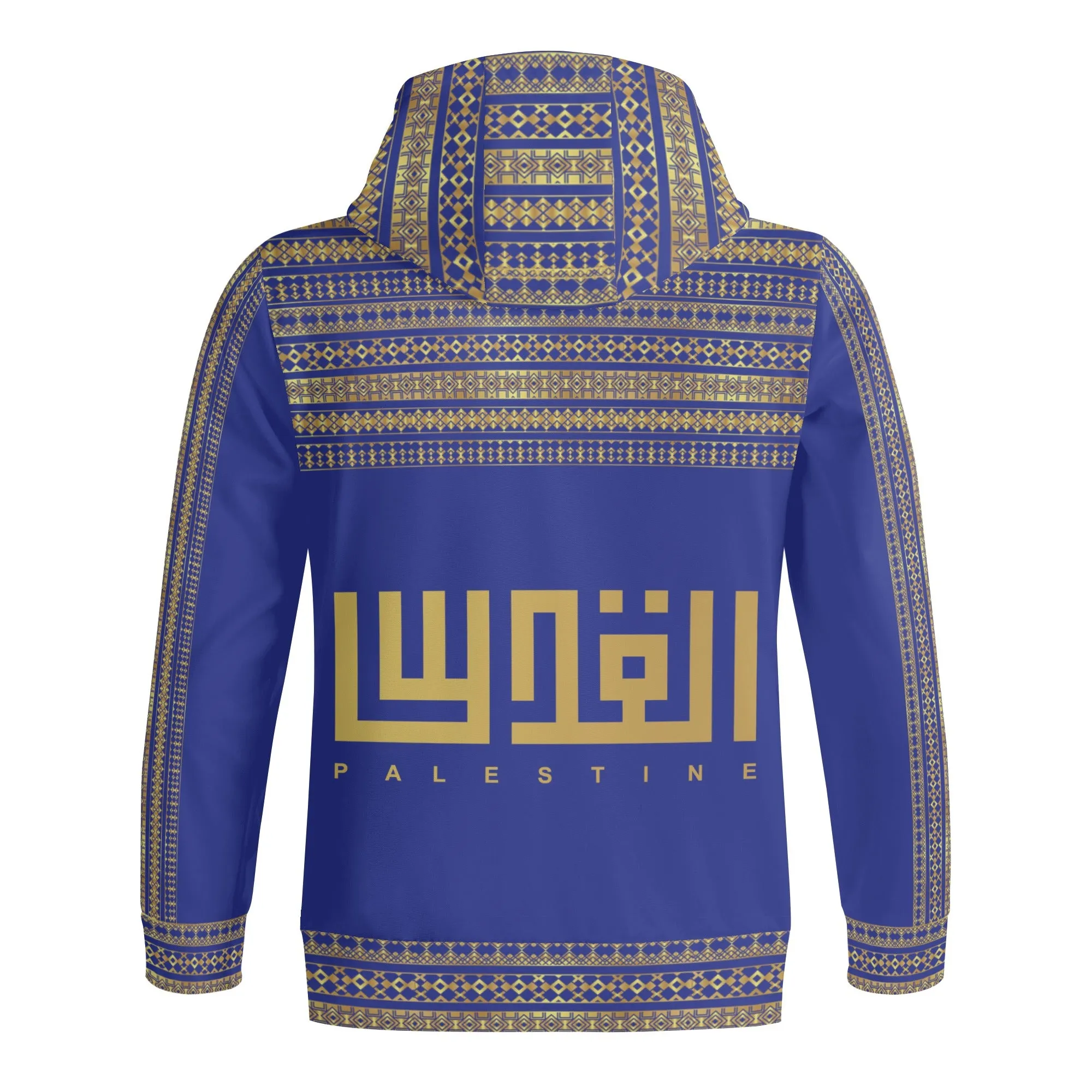 Unisex Palestine Decoration Full Zip Hoodie - Dark Blue