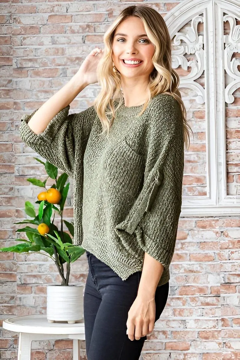 Veveret Rolled Half Sleeve Sweater