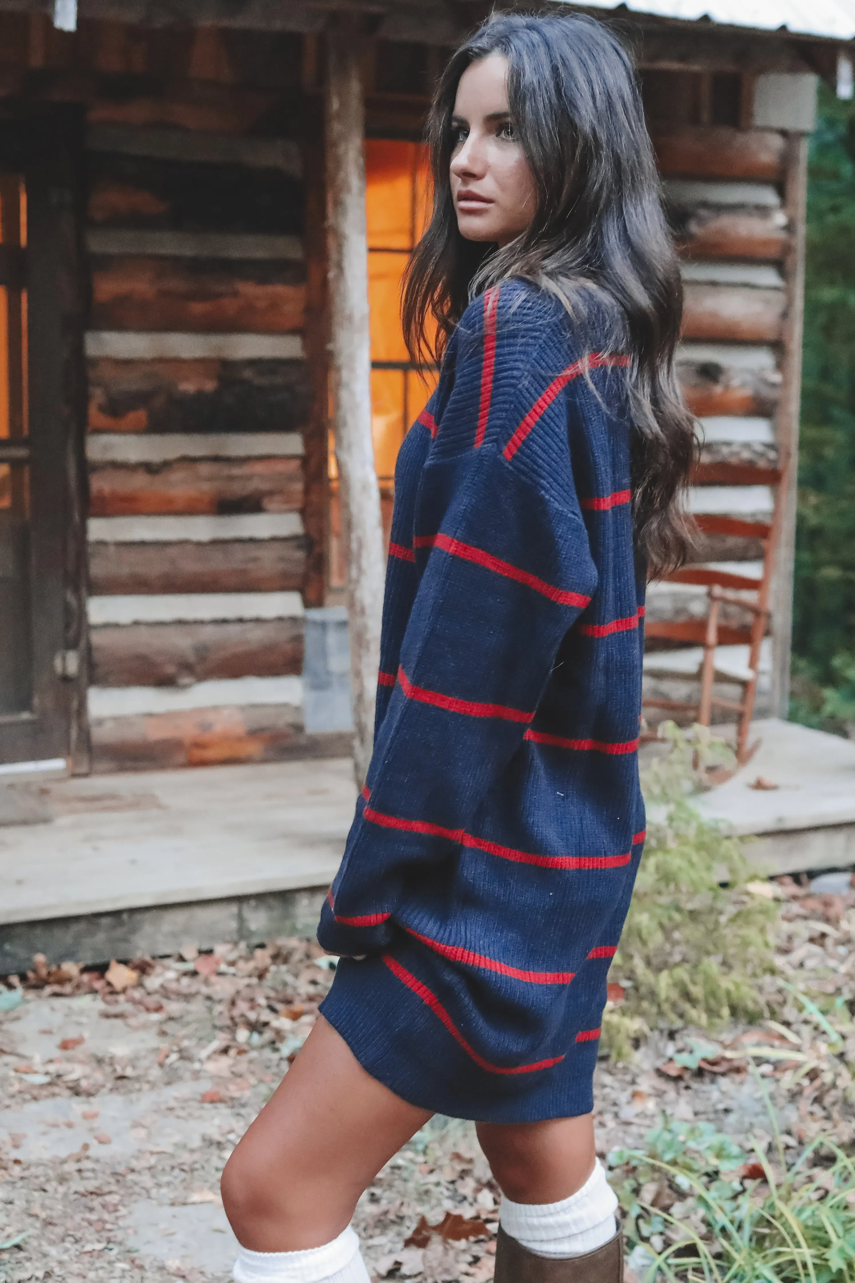 Wear Wherever Oversized Striped Sweater Dress