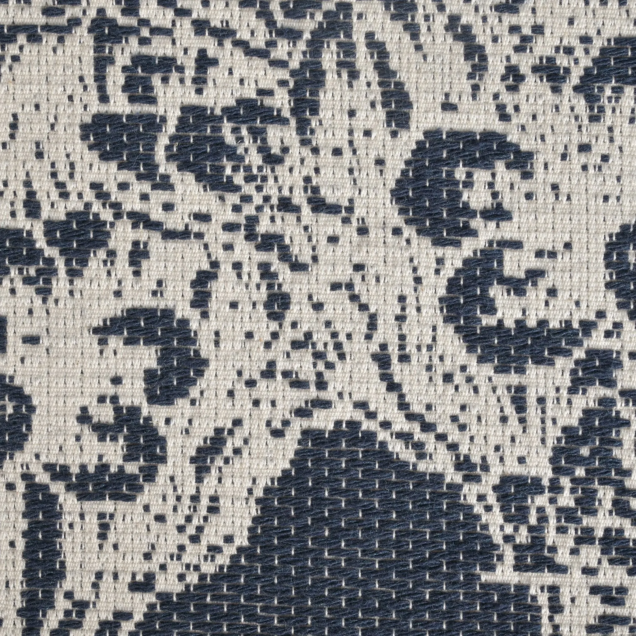 White and Blue Jacquard Fabric 2150