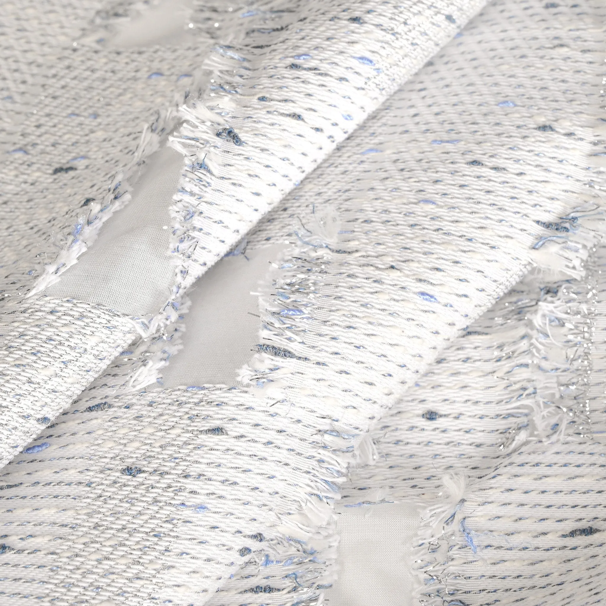 White Shiny Jacquard Fabric 3598