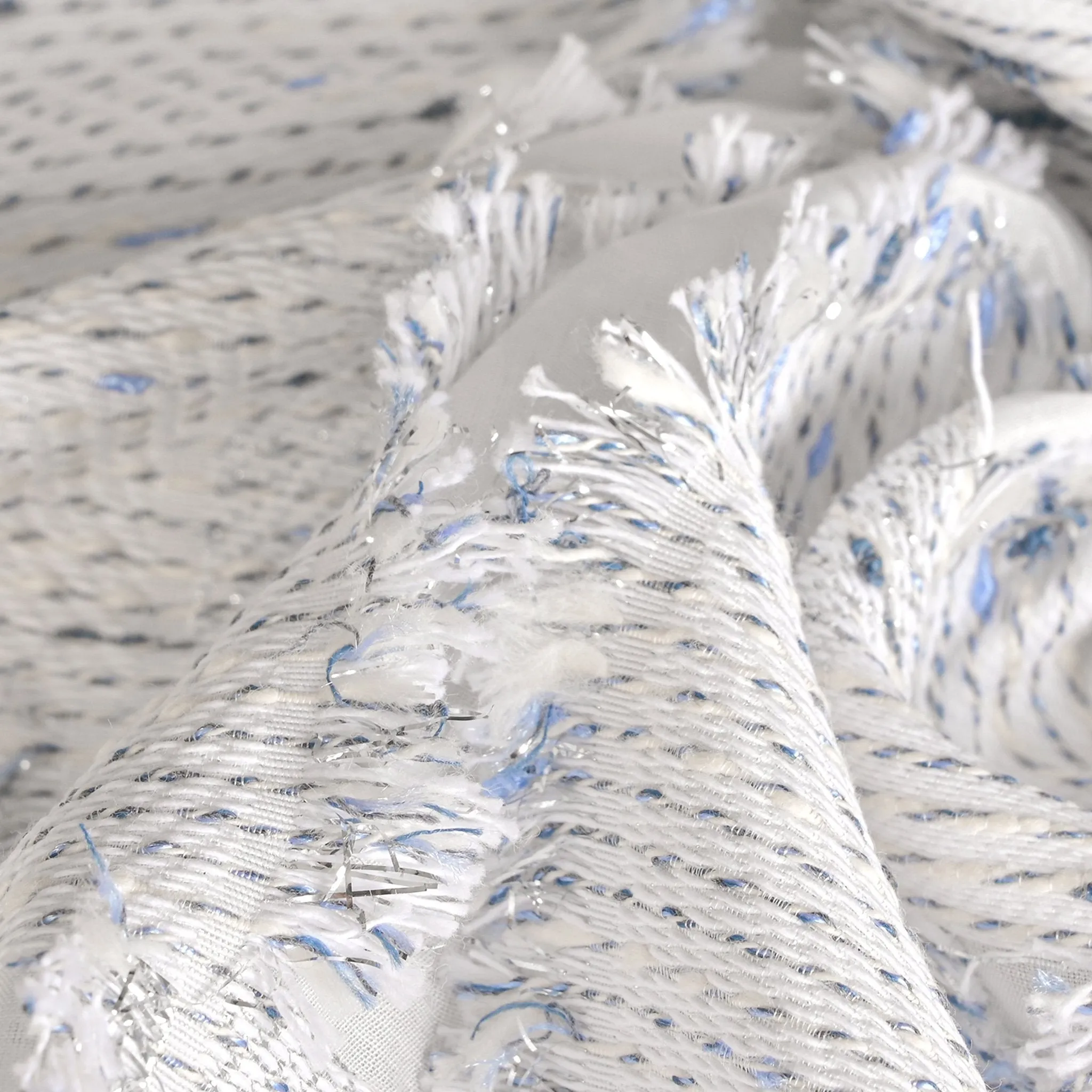 White Shiny Jacquard Fabric 3598