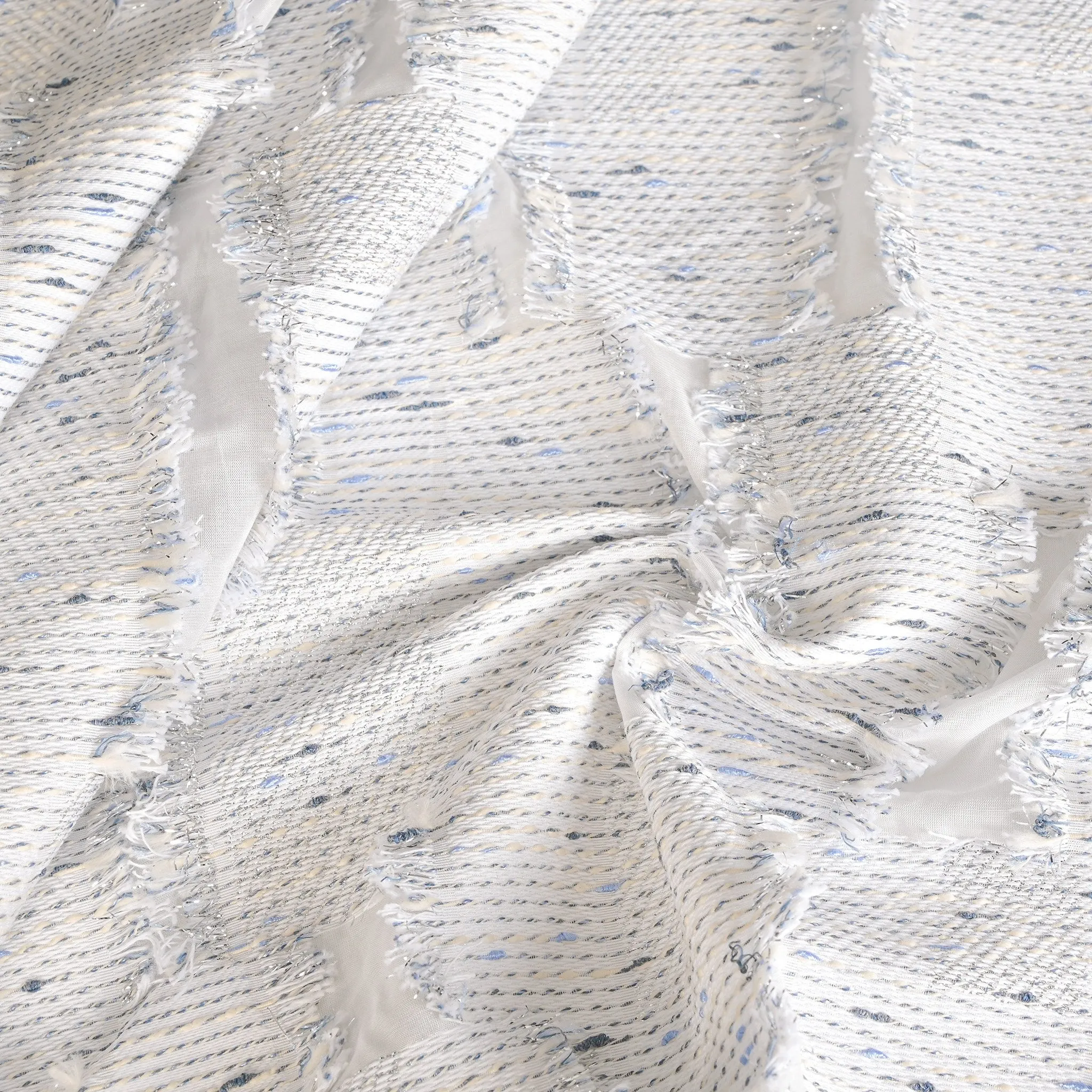 White Shiny Jacquard Fabric 3598