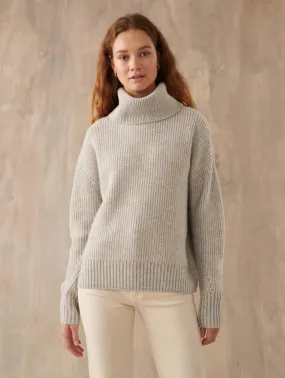 White   Warren - Cashmere Luxe Ribbed Turtleneck In Misty Grey/Grey Hthr