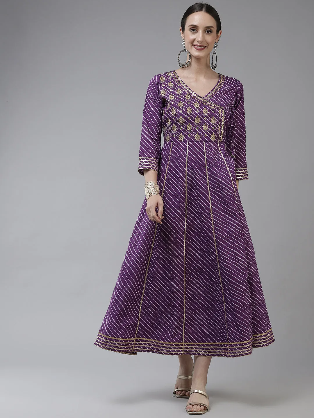 Women Purple Cotton Dress