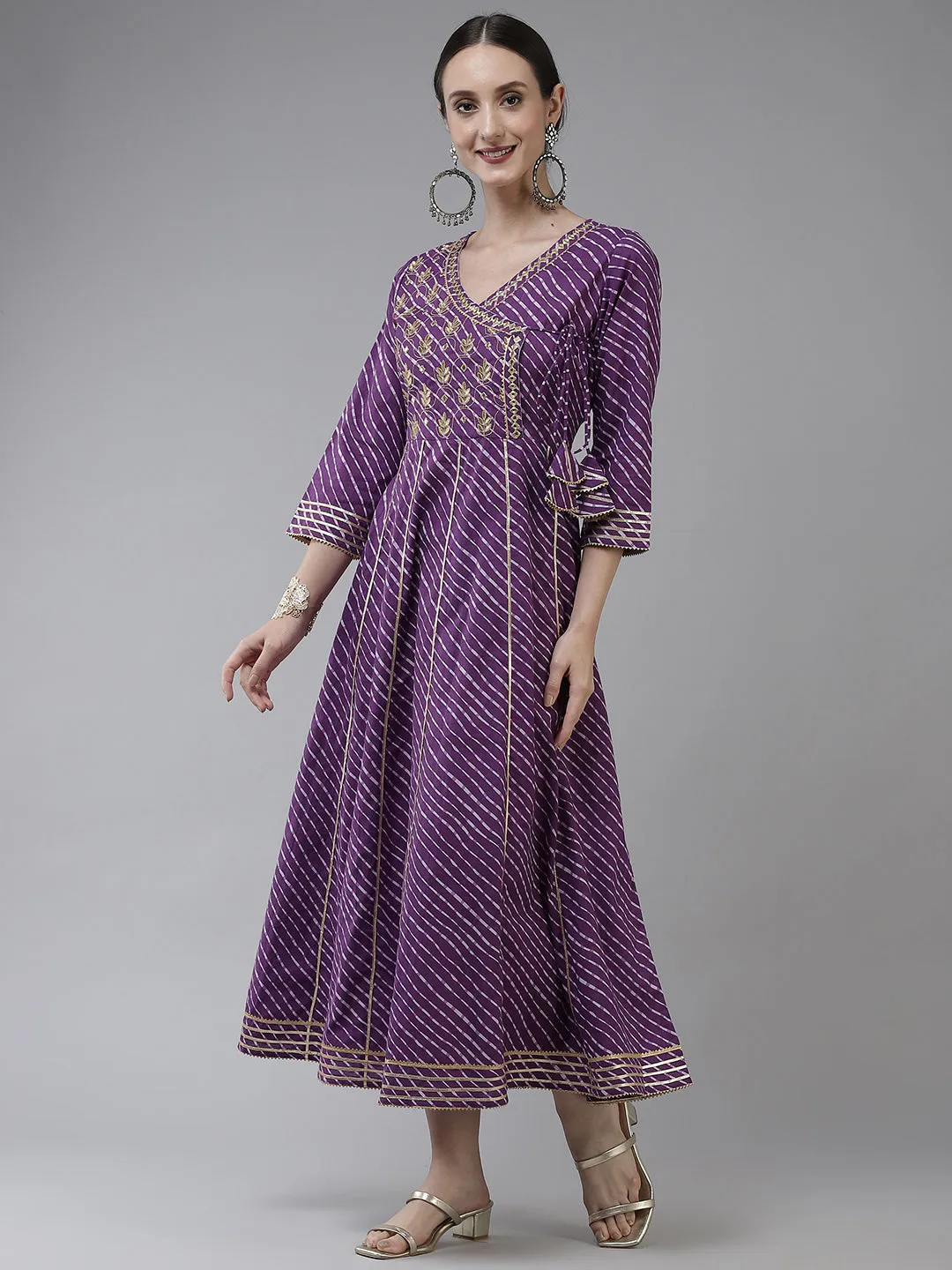 Women Purple Cotton Dress