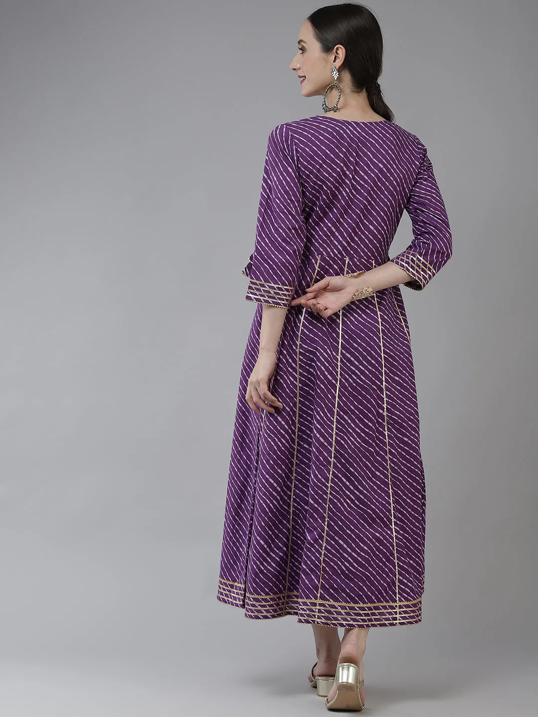 Women Purple Cotton Dress