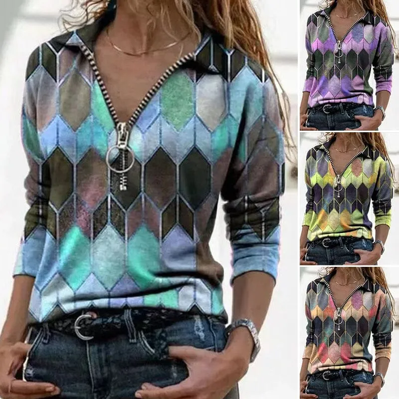 Women's Business Casual Zipper Tops