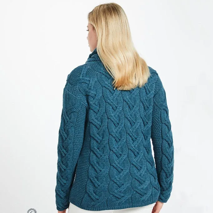 Women's Chunky Turtleneck Irish Sweater