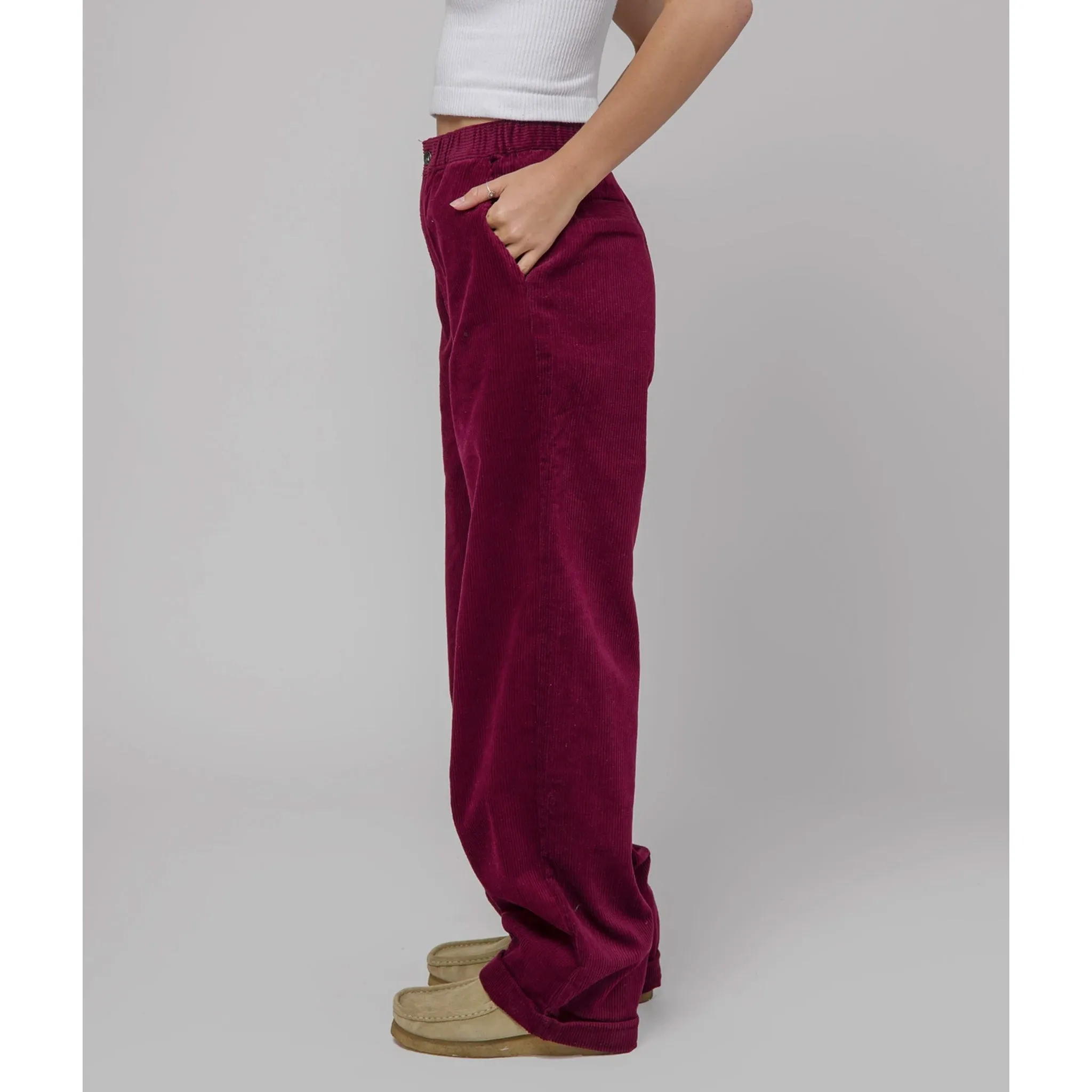 Women's Corduroy Baggie Pant (Bloodstone)