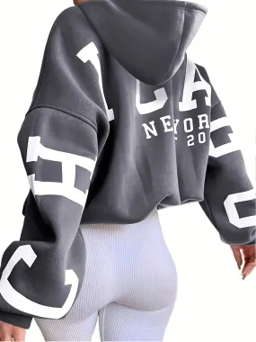 Womens Oversized Hoodie Casual and Comfy Letter Print Sweatshirt