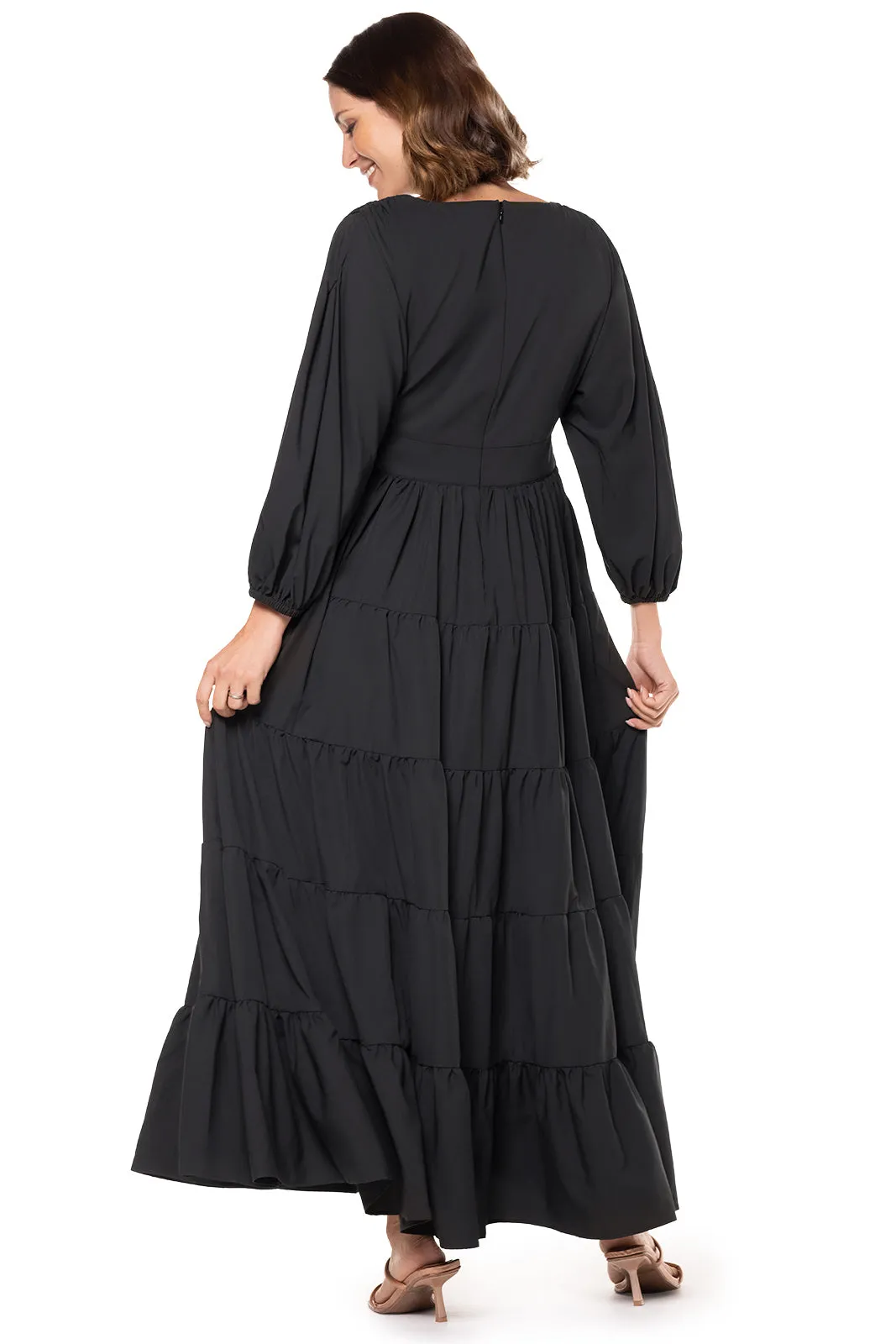 Women's Palm Beach Tiered Maxi Dress | Black