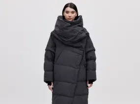 Wrap Down Coat - Reflective Black