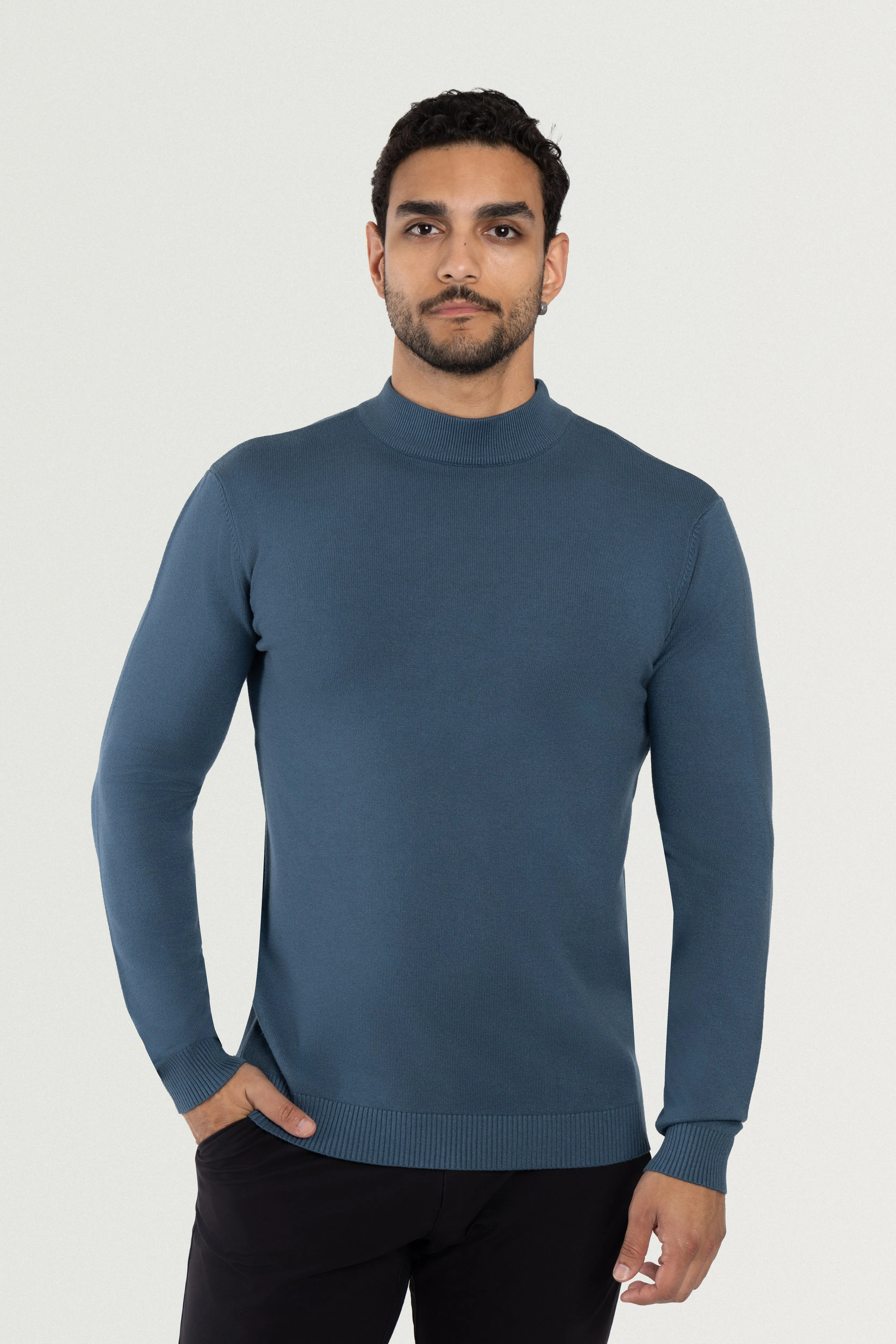 X RAY Men's Basic Casual Mockneck Sweater