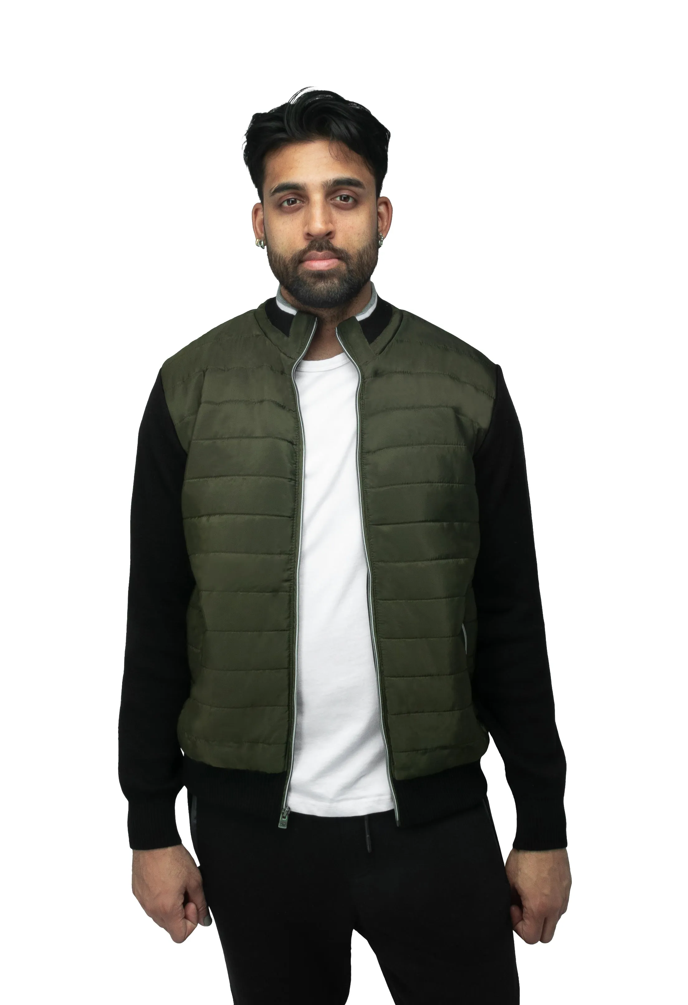 X RAY Men's Lightly Padded Hybrid Sweater Jacket