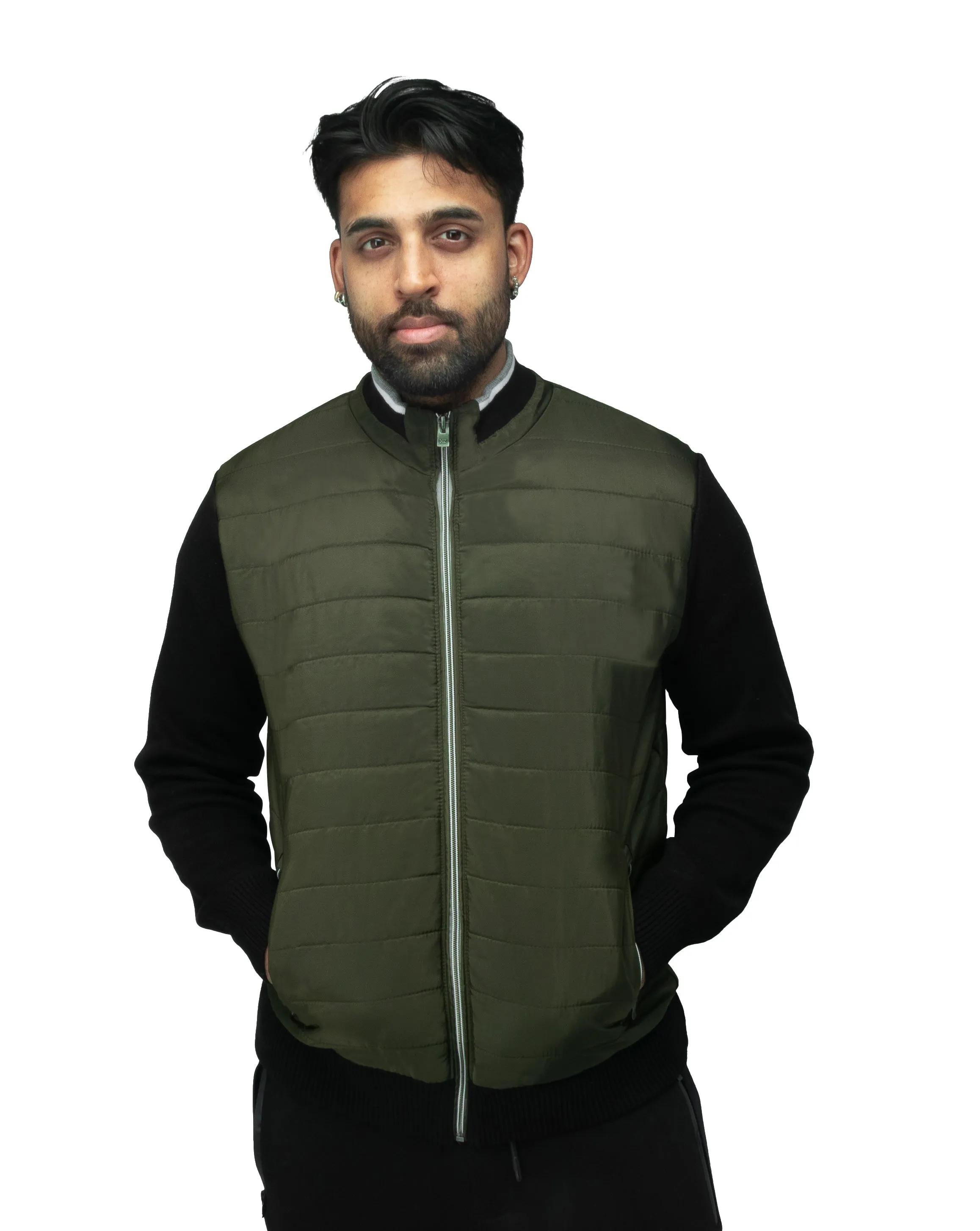 X RAY Men's Lightly Padded Hybrid Sweater Jacket