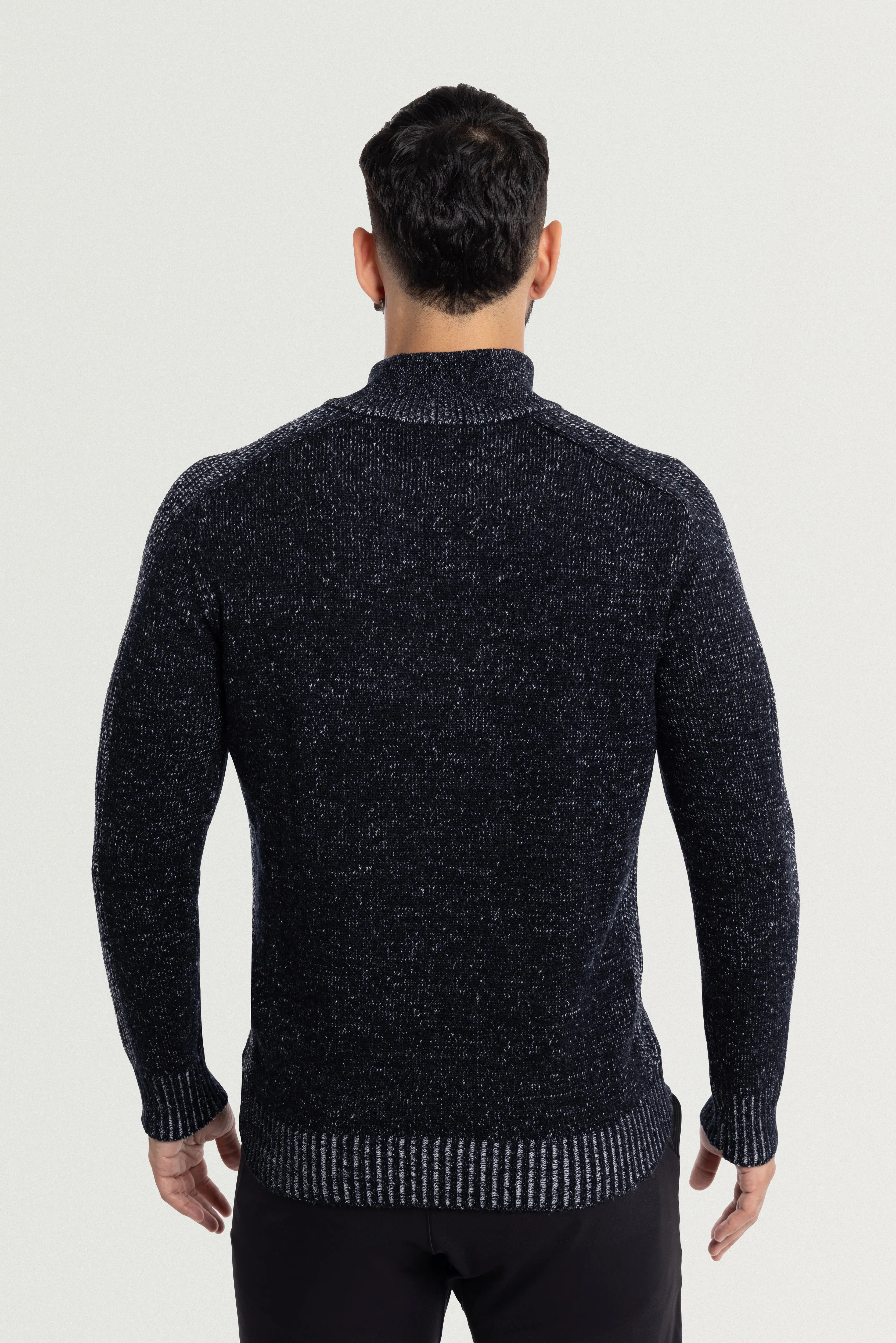 X RAY Men's Quarter Zip Mock Neck Pullover Sweater