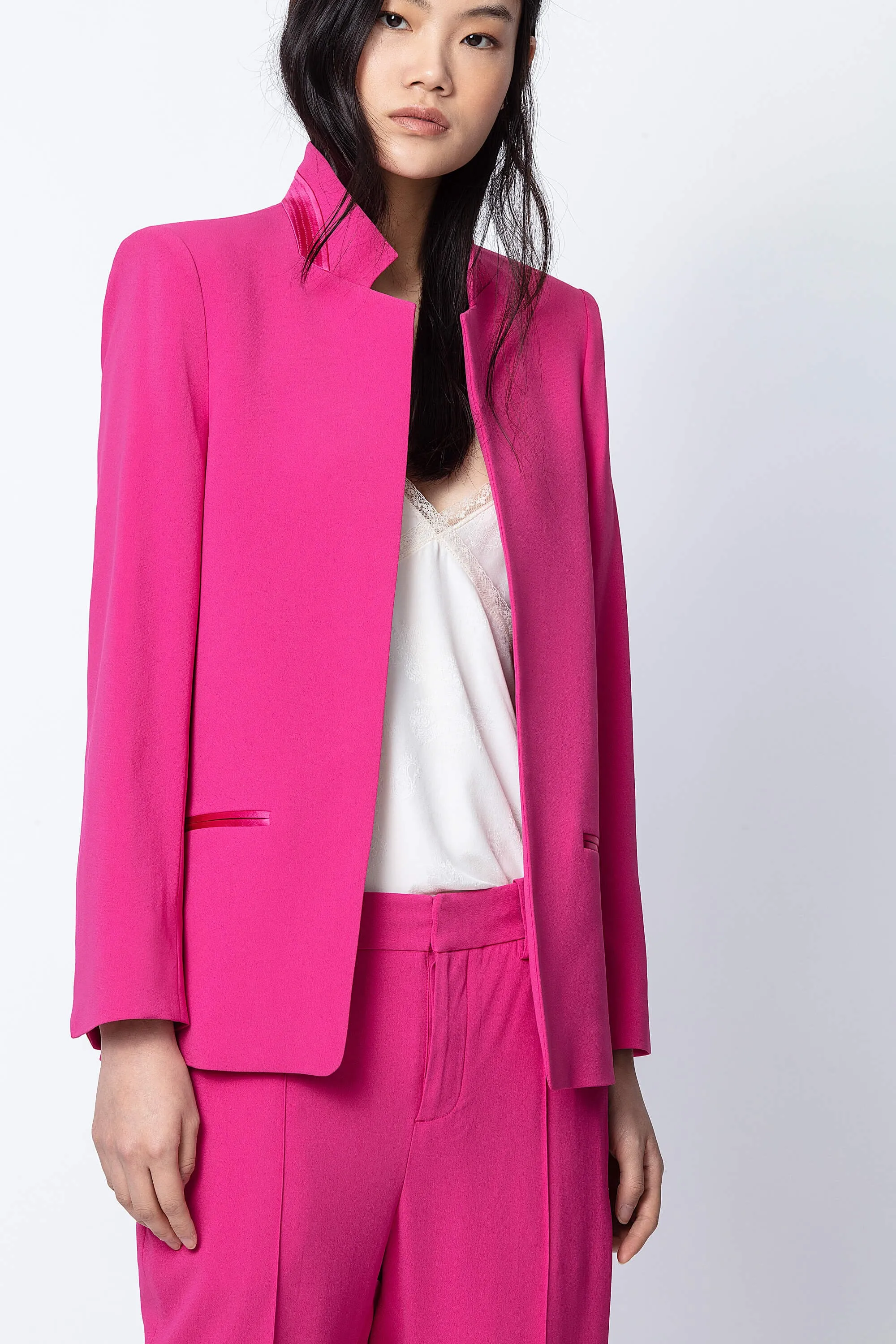 Zadig & Voltaire - Volly Satin Blazer in Raspberry