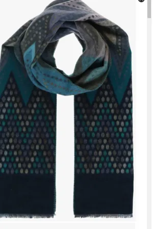 Zig Zag Dot Scarf - Petrol